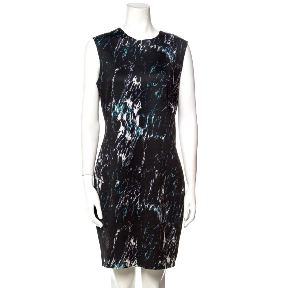 Carmen Marc Valvo Marble Print Sheath Dress Size Large